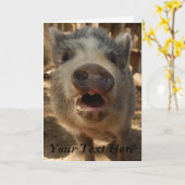 愛らしパーソナライズされたいミニPigグリーティングカード、 カード (黄色い花)