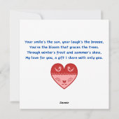 愛をあなたに シーズンカード (裏面)