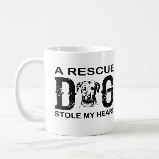 愛をくれた保護犬 愛犬家デザイン コーヒーマグカップ (左)