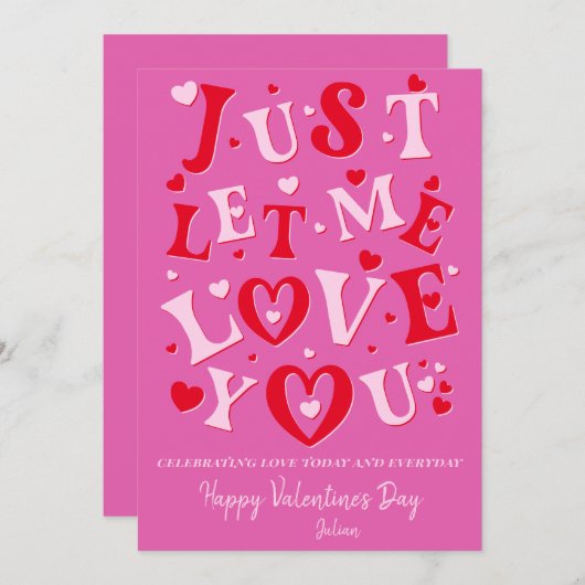 愛をただ愛して ピンクハート バレンタインデー シーズンカード (正面/裏面)