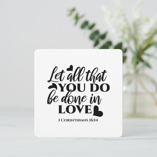 愛をもってすべてのことが行われます - 1コリント16:14 招待状 (スタンド正面)