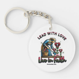 愛をもって導き、信仰をもって生きる – 箴言22:6 キーホルダー