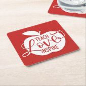 愛をインスパイア教えて下さい スクエアペーパーコースター (アングル)