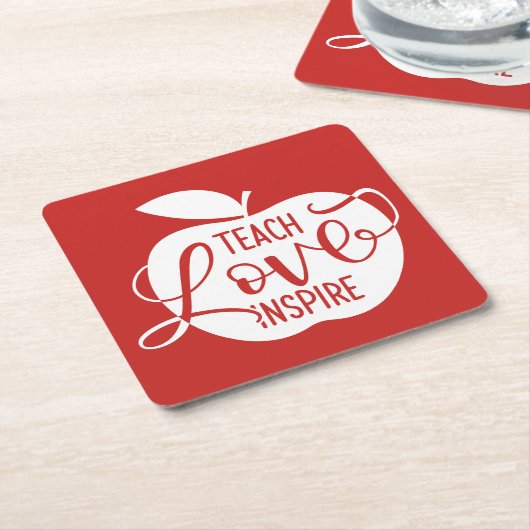 愛をインスパイア教えて下さい スクエアペーパーコースター (アングル)