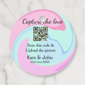 愛をキャプチャー QRスキャン マーブル ピンク ブルー ミックス フェイバータグ (裏面)