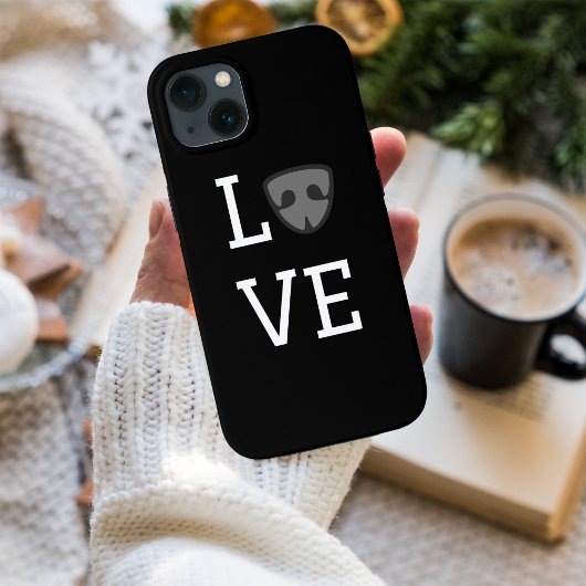 愛をキュートな犬の鼻で表現 ブラック Case-Mate iPhoneケース