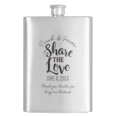 愛をシェアしよう ベストマン、ブライズメン、ギフトのアイデア ヒップ フラスク (正面)