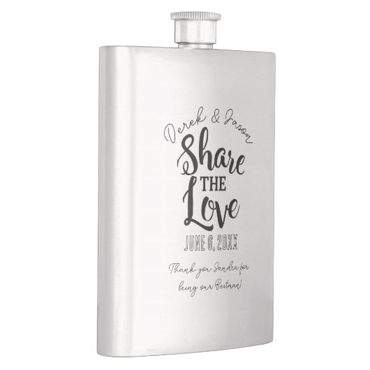 愛をシェアしよう ベストマン、ブライズメン、ギフトのアイデア ヒップ フラスク (右)