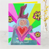 愛をシェアしよう…。愛の声をあなたとあなたの大切な人たちに。  必要なのは愛だけ…  カード (黄色い花)