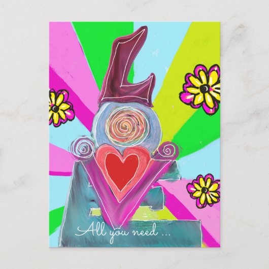 愛をシェアしよう…。愛の声をあなたとあなたの大切な人たちに。  必要なのは愛だけ…。 ポストカード (正面)