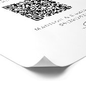 愛をシェアするQRコード ウェディングパーティ フォト ブラック ポスター (角)