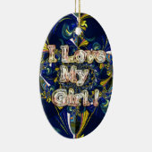 愛をパーソナライズ無限:私は私の女の子を愛する セラミックオーナメント (右)