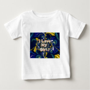 愛をパーソナライズ無限:私は私の女の子を愛する ベビーTシャツ