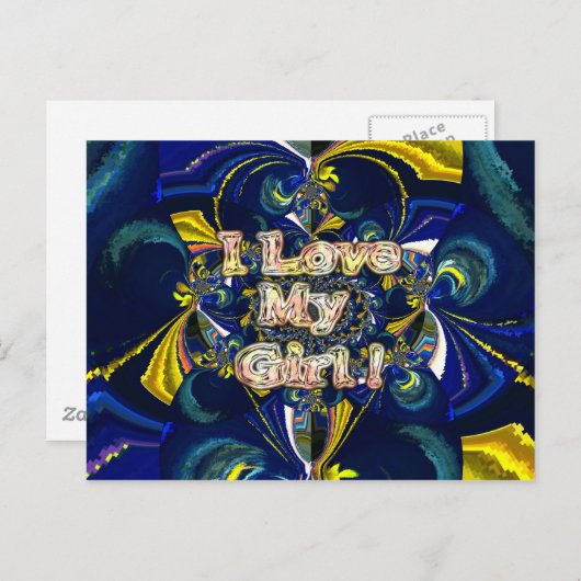 愛をパーソナライズ無限:私は私の女の子を愛する ポストカード (正面/裏面)