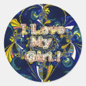 愛をパーソナライズ無限:私は私の女の子を愛する ラウンドシール (正面)