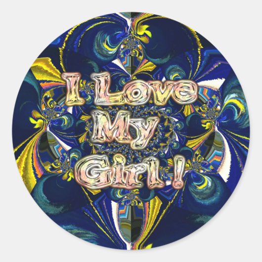 愛をパーソナライズ無限:私は私の女の子を愛する ラウンドシール (正面)