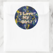 愛をパーソナライズ無限:私は私の女の子を愛する ラウンドシール (バッグ)