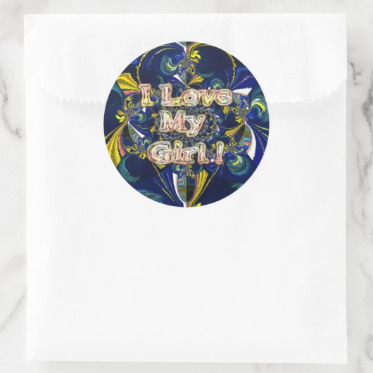 愛をパーソナライズ無限:私は私の女の子を愛する ラウンドシール (バッグ)