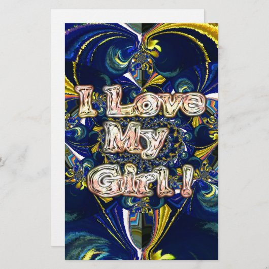 愛をパーソナライズ無限：私は私の女の子を愛する 便箋 (正面/裏面)