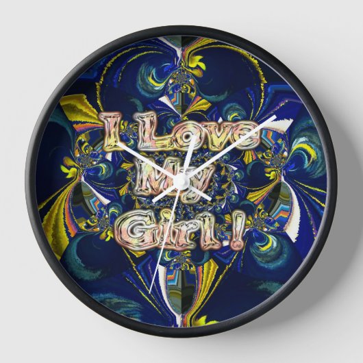愛をパーソナライズ無限:私は私の女の子を愛する 壁時計 (正面)