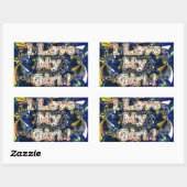 愛をパーソナライズ無限:私は私の女の子を愛する 長方形シール (シート)