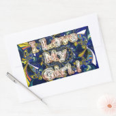 愛をパーソナライズ無限:私は私の女の子を愛する 長方形シール (封筒)