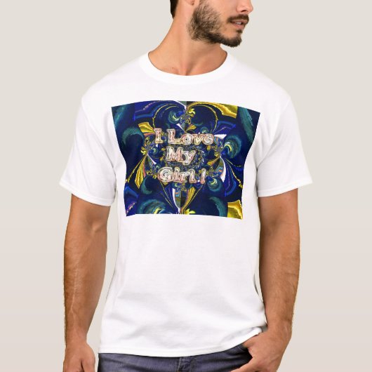 愛をパーソナライズ無限:私は私の女の子を愛する Tシャツ (正面)