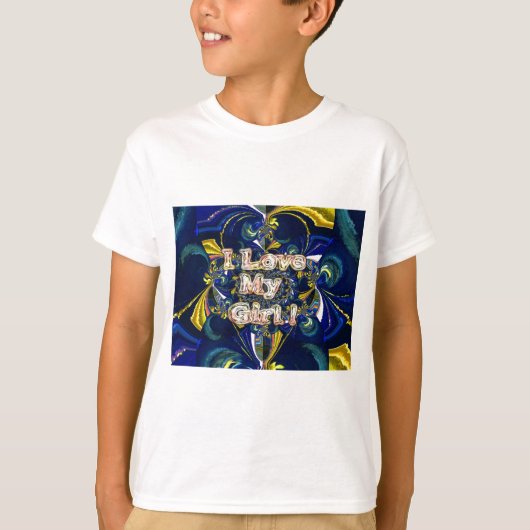 愛をパーソナライズ無限:私は私の女の子を愛する Tシャツ (正面)