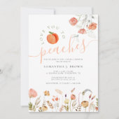 愛をピーチに エレガントなブライズシャワーパーティ 招待状 (正面)
