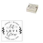 愛をラウンドモダンリースとスクリプ素朴ト ラバースタンプ (押印)