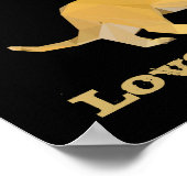 愛をリードしてライオンの子黒い黄色を提供する愛 ポスター (角)