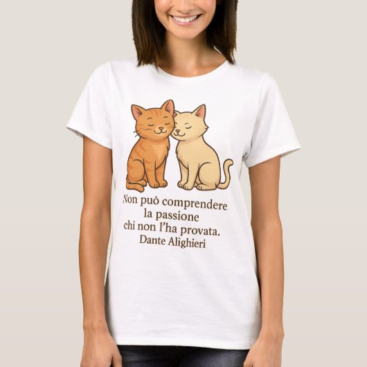 愛を代表する二匹の猫 Tシャツ (正面)