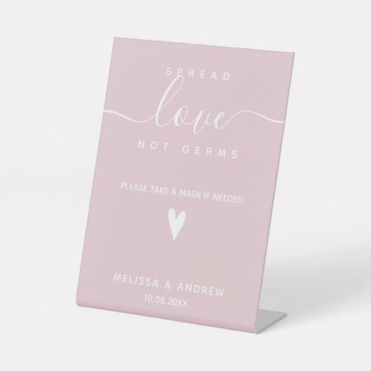 『愛を伝えて細菌を除く – コヴィ結婚ドの安全』 台座サイン (正面)