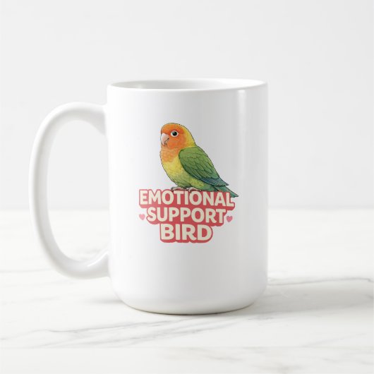 愛を伝えるインコのエモーショナルサポートバード コーヒーマグカップ (左)