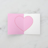 愛を伝えるピンクと赤のハート バレンタインデー シーズンカード (内部)