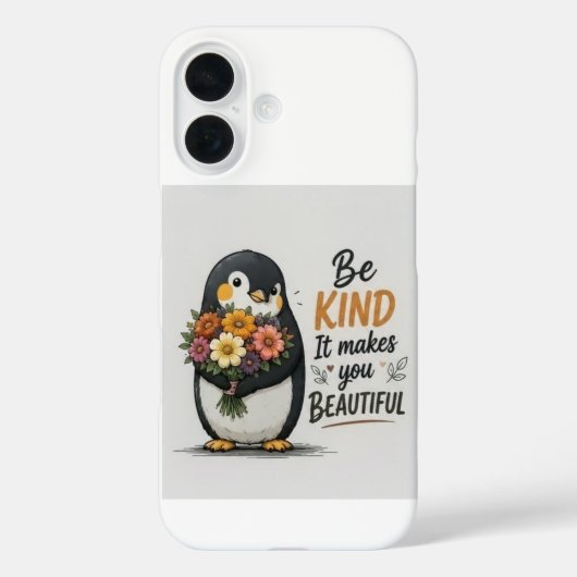 愛を伝えるペンギンのスマホケース | 花束を持つかわいいペンギン Case-Mate iPhoneケース (裏面)