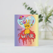 愛を作る戦争2～60sヒッピー平和サイン ポストカード (スタンド正面)