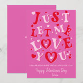 愛を信じて ピンクのハート バレンタインデー シーズンカード (正面/裏面)