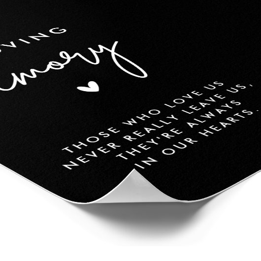 愛を偲ぶ 黒の結婚式 追悼 4x6 サイン (角)