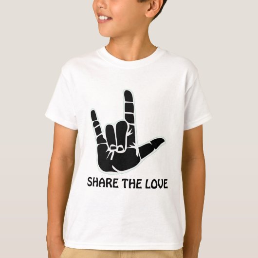 愛を共有して下さい Tシャツ (正面)