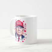 愛を再び偉大に トランプ バレンタインデー 笑 コーヒーマグカップ (正面左)