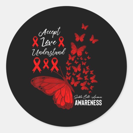 愛を受け入れる鎌状赤血球貧血が待っている ラウンドシール (正面)