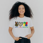 愛を受け入れ理解する、自閉症啓発 Tシャツ