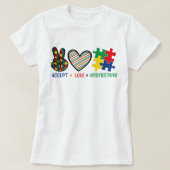 愛を受け入れ理解する、自閉症啓発 Tシャツ (デザイン正面)