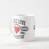 愛を吸い込んで下さい、感謝を吐き出して下さい コーヒーマグカップ (正面左)