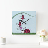 愛を告白する可愛いラディバ絵画グ スクエア壁時計 (ホーム)