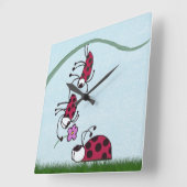 愛を告白する可愛いラディバ絵画グ スクエア壁時計 (傾斜)