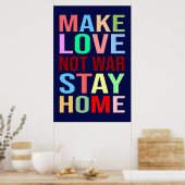 愛を家に残さないおもしろい ポスター (キッチン)