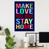 愛を家に残さないおもしろい ポスター (ホームオフィス)