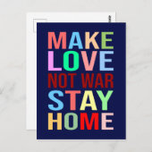 愛を家に残さないおもしろい ポストカード (正面/裏面)